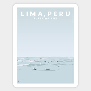 Lima, Peru, Playa Waikiki, Miraflores Travel Poster Sticker
